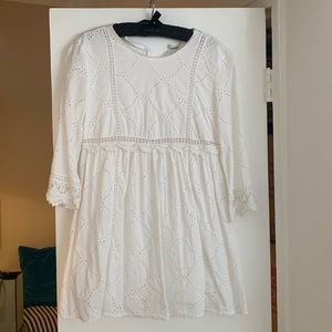 White Eyelet Dress with pockets